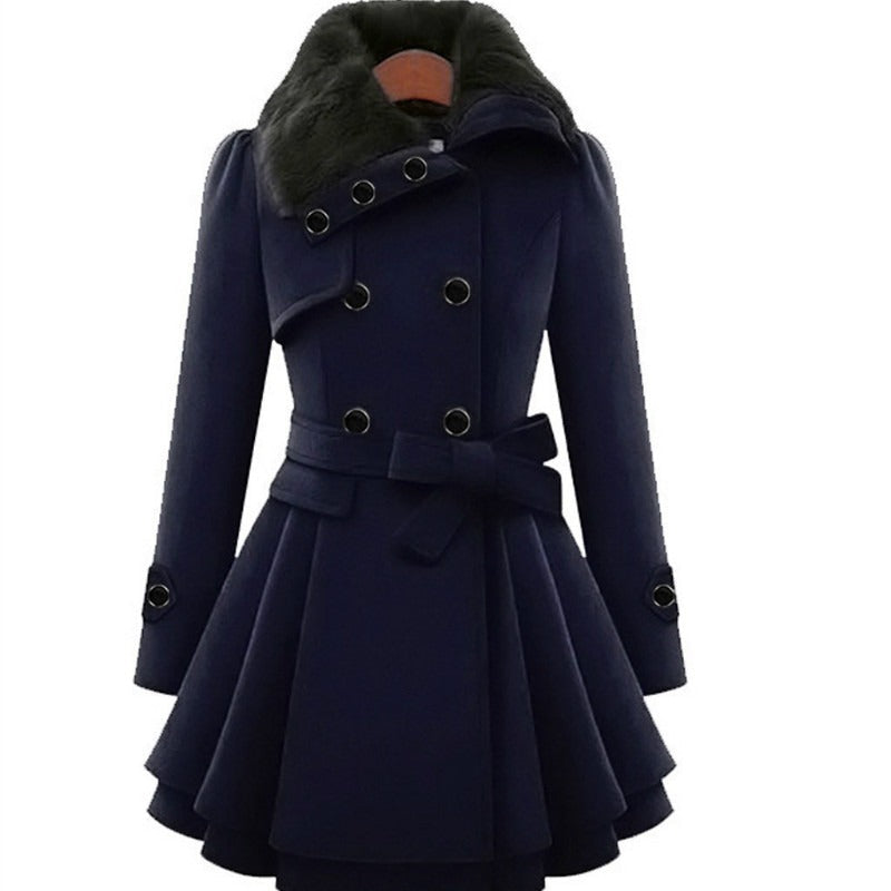 Shara - Chic Belted Flare Coat