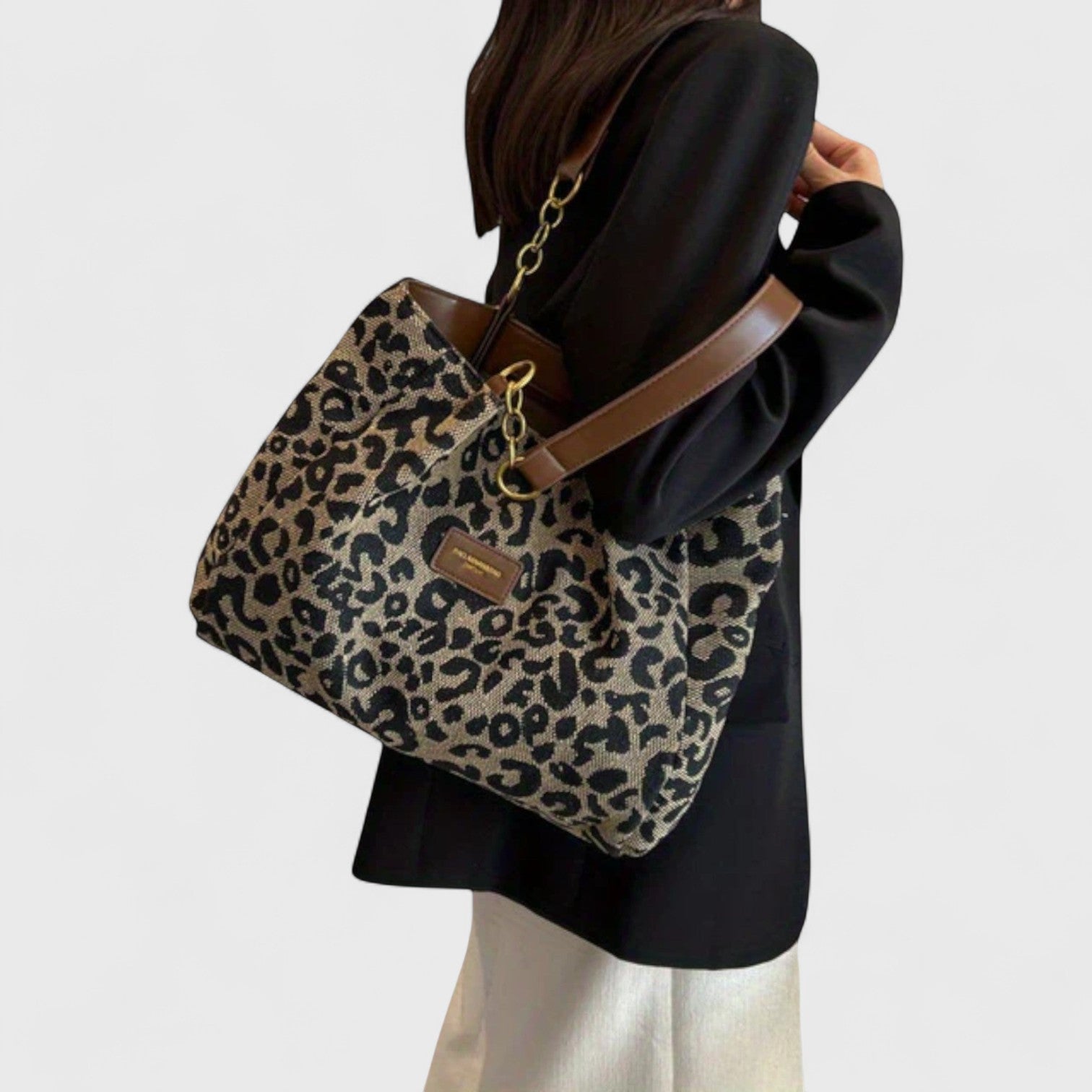 Alizée | Leopard Print Canvas Bag