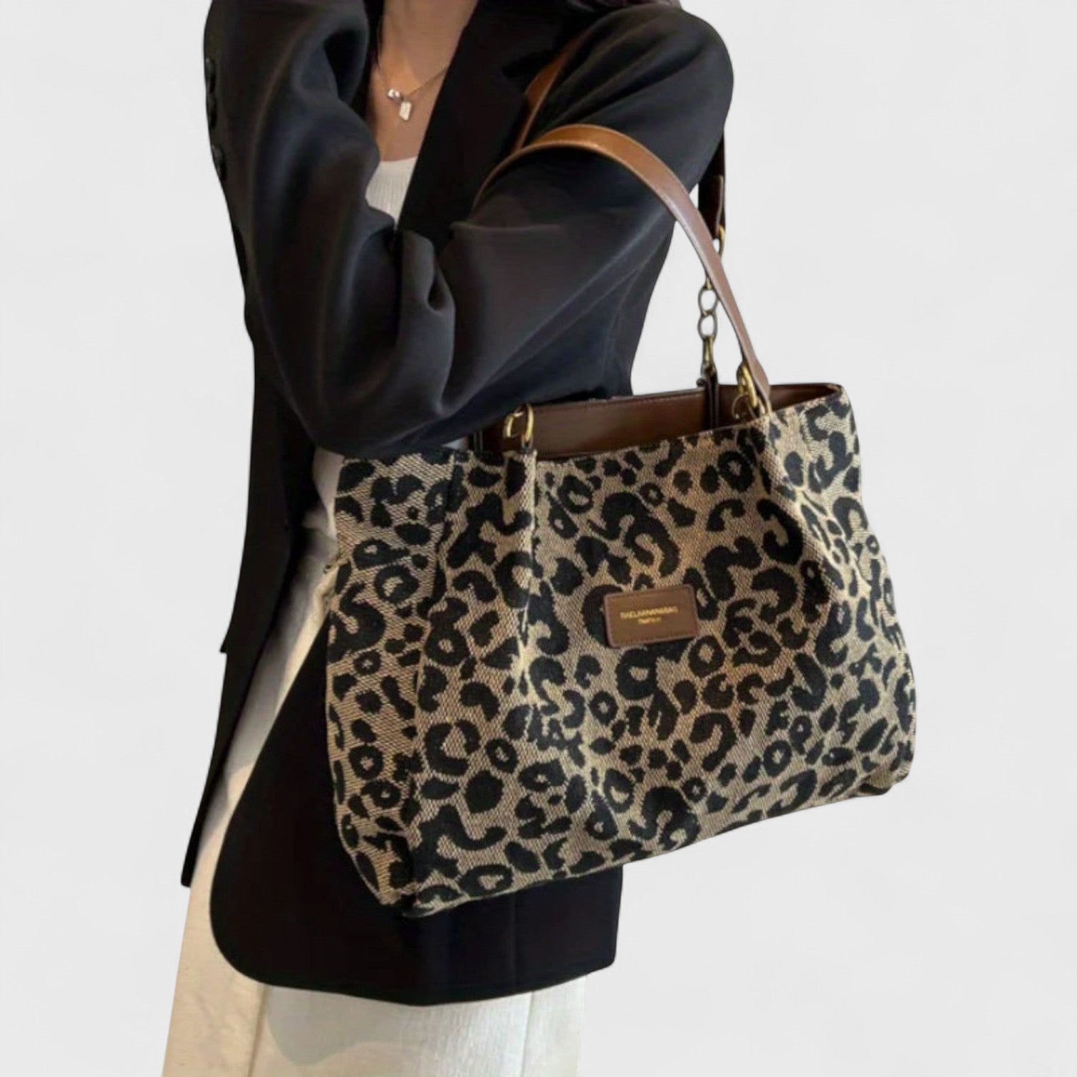 Alizée | Leopard Print Canvas Bag