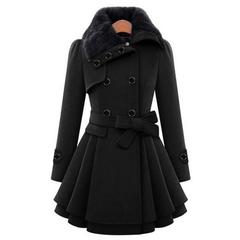 Shara - Chic Belted Flare Coat