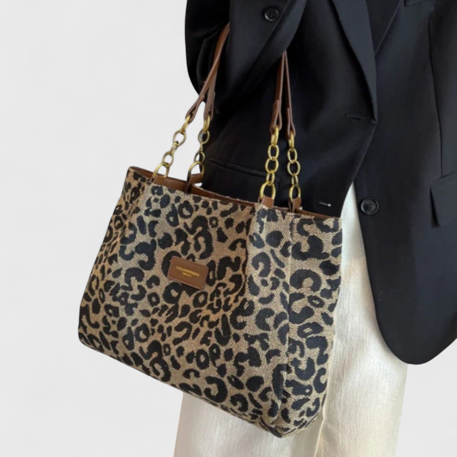 Alizée | Leopard Print Canvas Bag