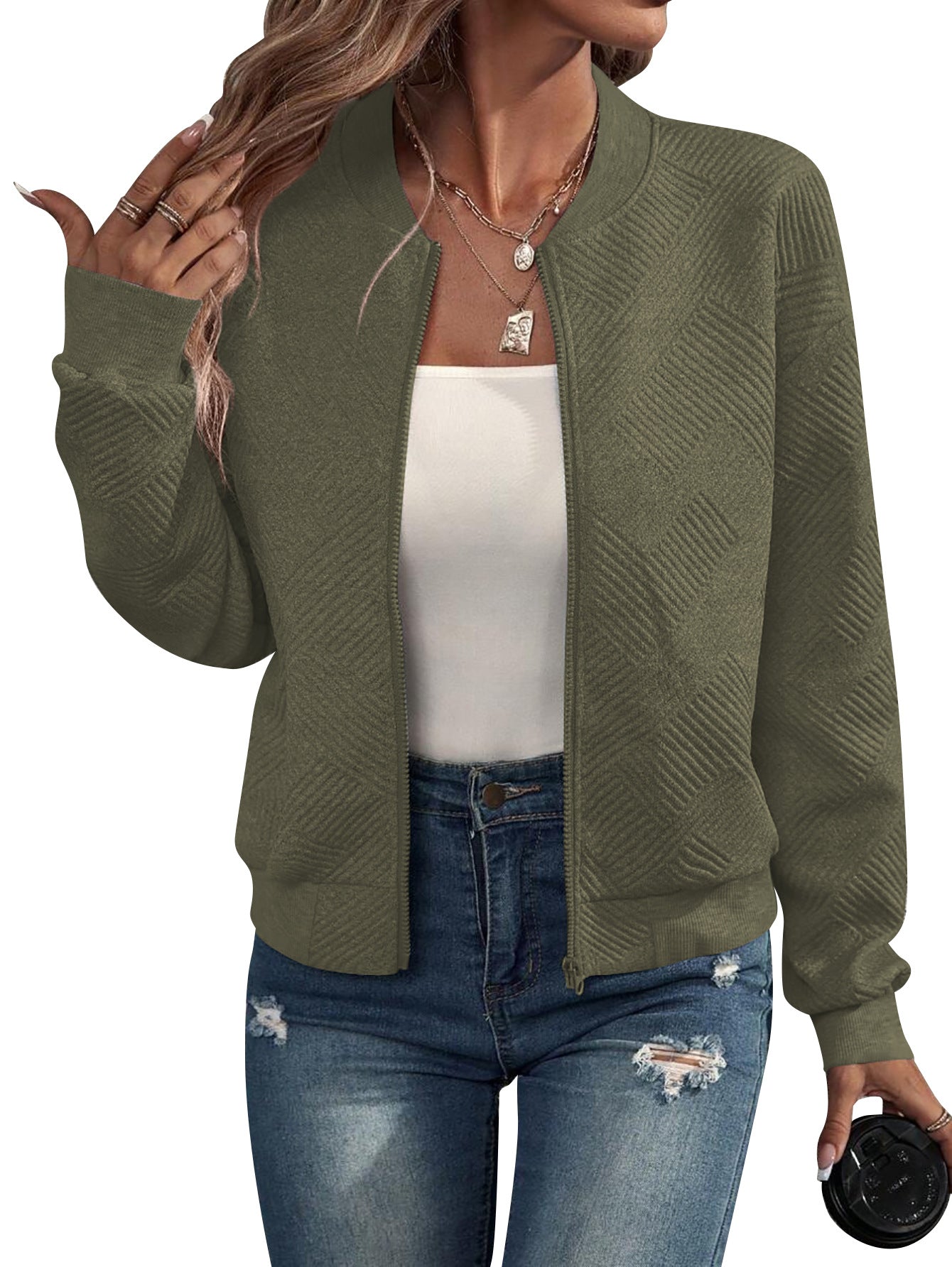 Doretta – Structured Bomber Jacket with Zipper