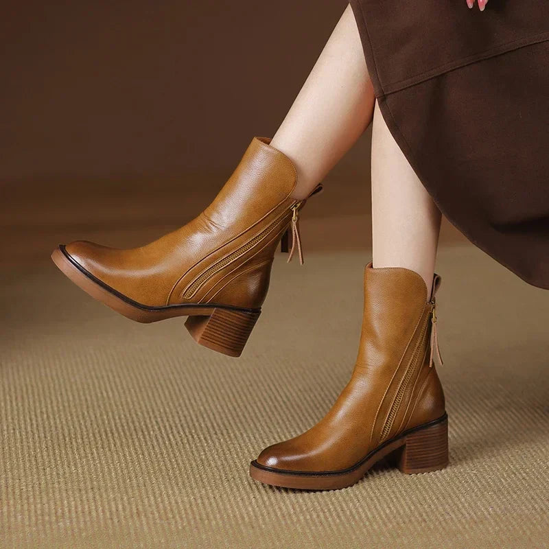 Grazia | Elegant Ankle Boots with Block Heel