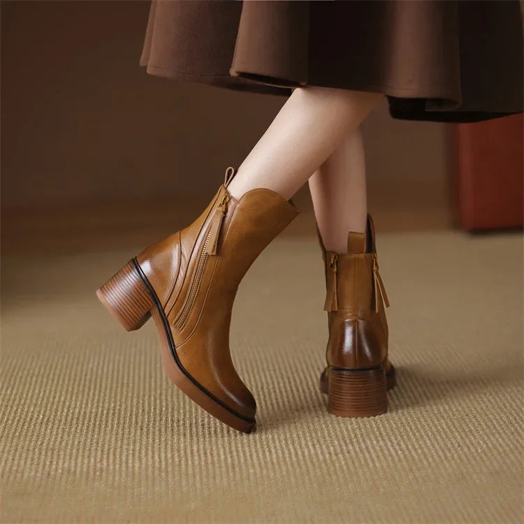 Grazia | Elegant Ankle Boots with Block Heel