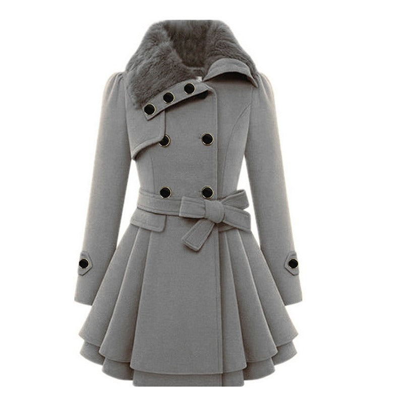 Shara - Chic Belted Flare Coat
