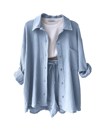 VERA™ | Modern Button-Up Shorts Set