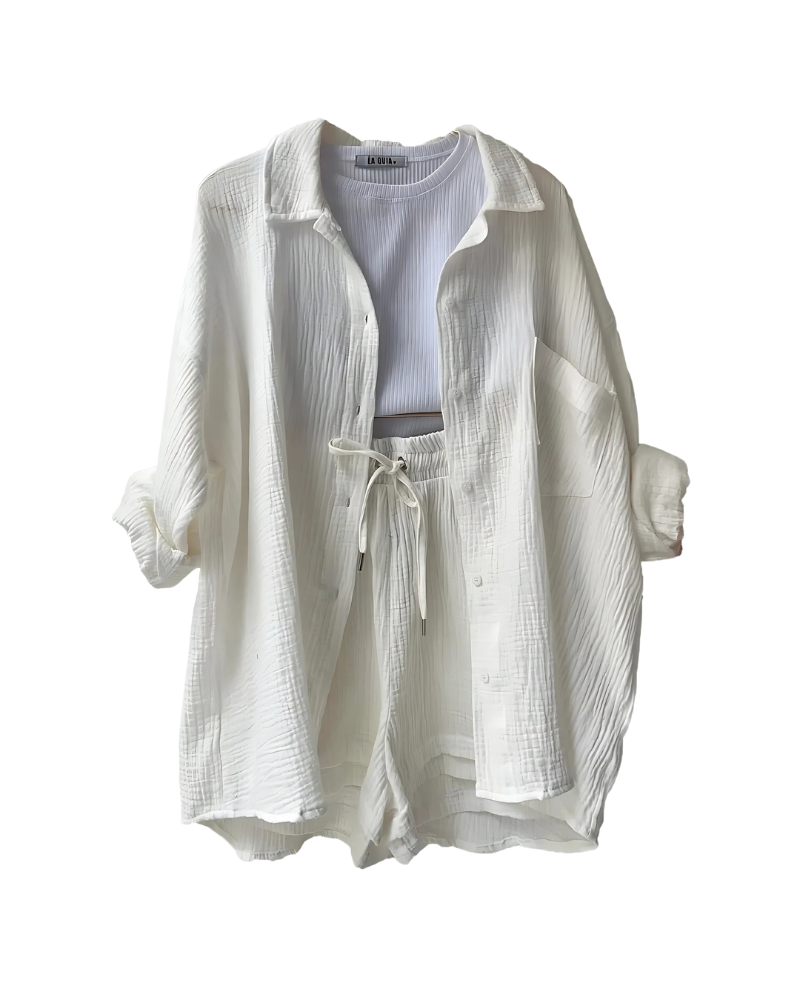 VERA™ | Modern Button-Up Shorts Set