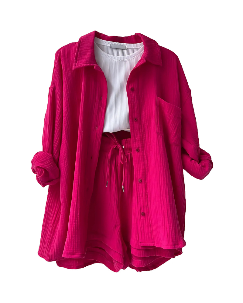 VERA™ | Modern Button-Up Shorts Set