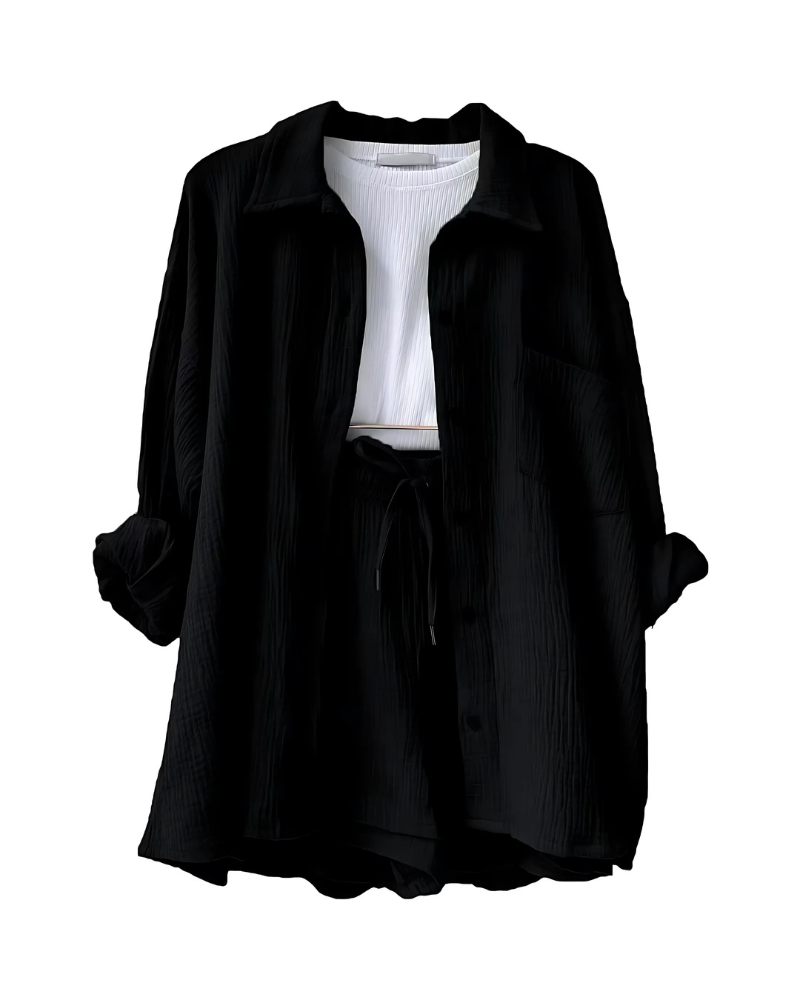 VERA™ | Modern Button-Up Shorts Set