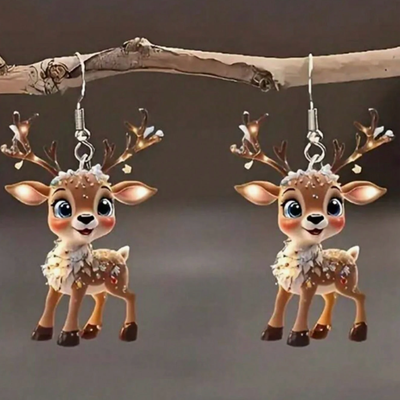Beautiful Reindeer Christmas Earrings