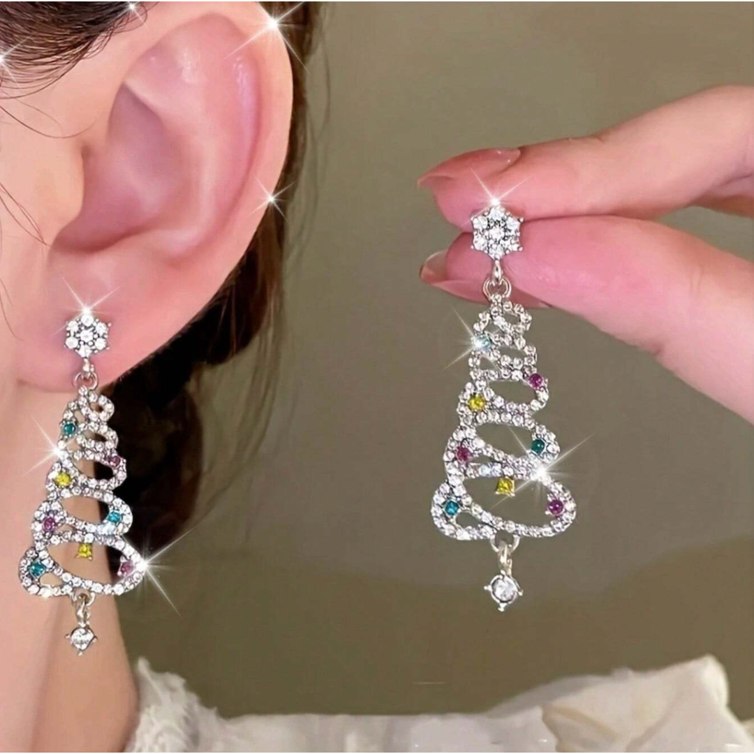 Sparkling Christmas Tree Earrings