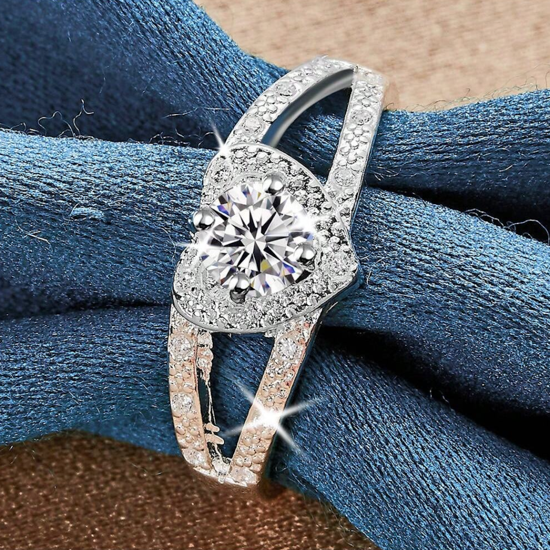 925 Sterling Silver Heart Zirconia Ring