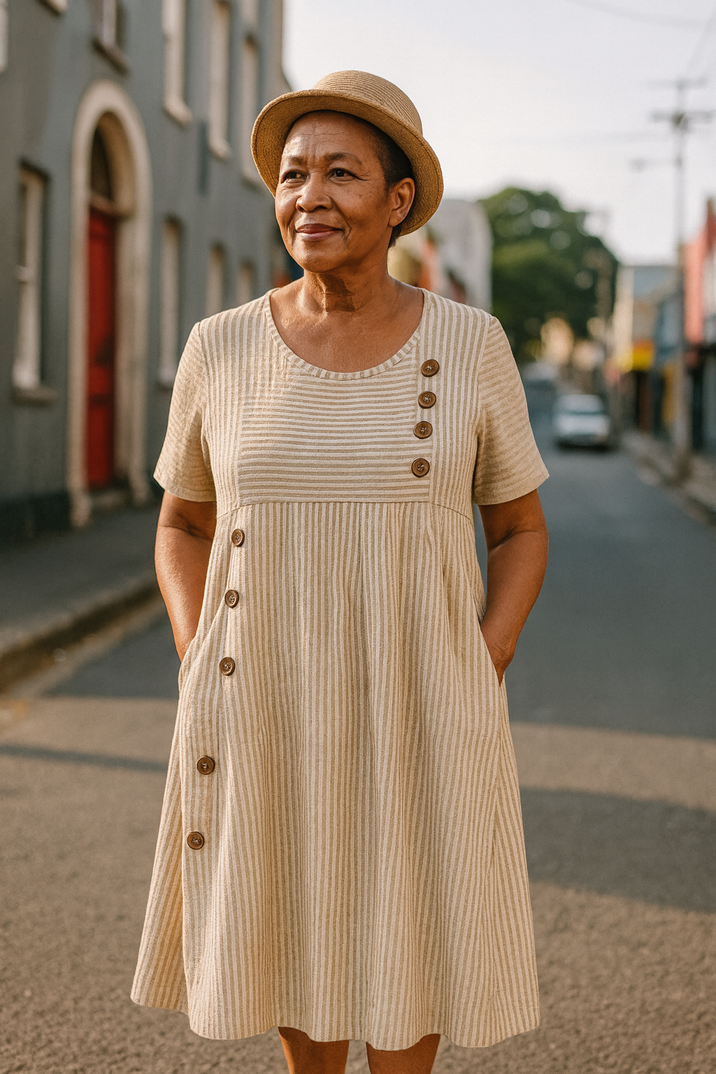 Sadie | Striped Midi Dress