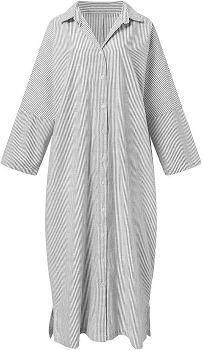 Stripe™ | Long Sleeve Shirt Dress