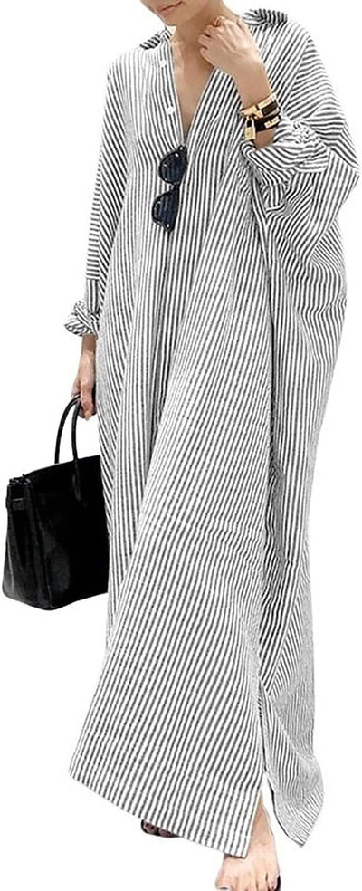 Stripe™ | Long Sleeve Shirt Dress