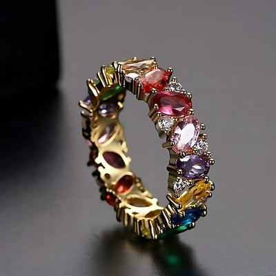 Vintage Multicolor Zirconia Ring