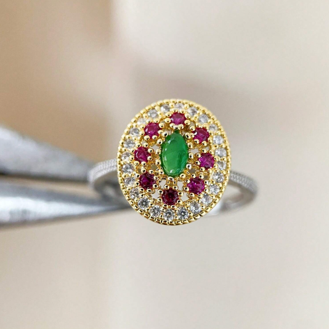 Antique Bohemian Gemstone Ring