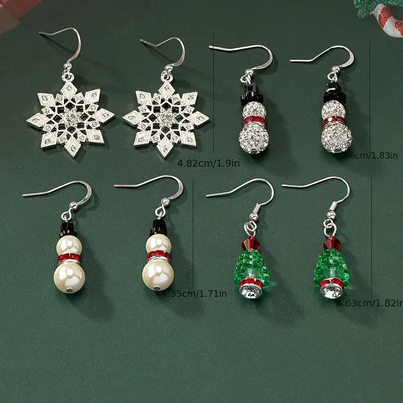 Christmas Earring Set (4 Pairs)