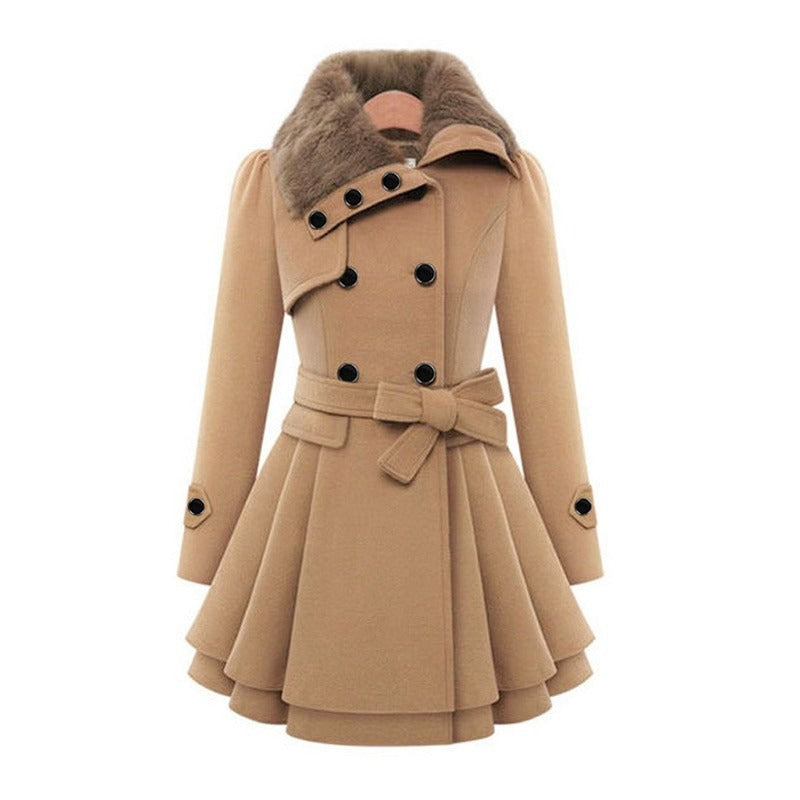 Shara - Chic Belted Flare Coat
