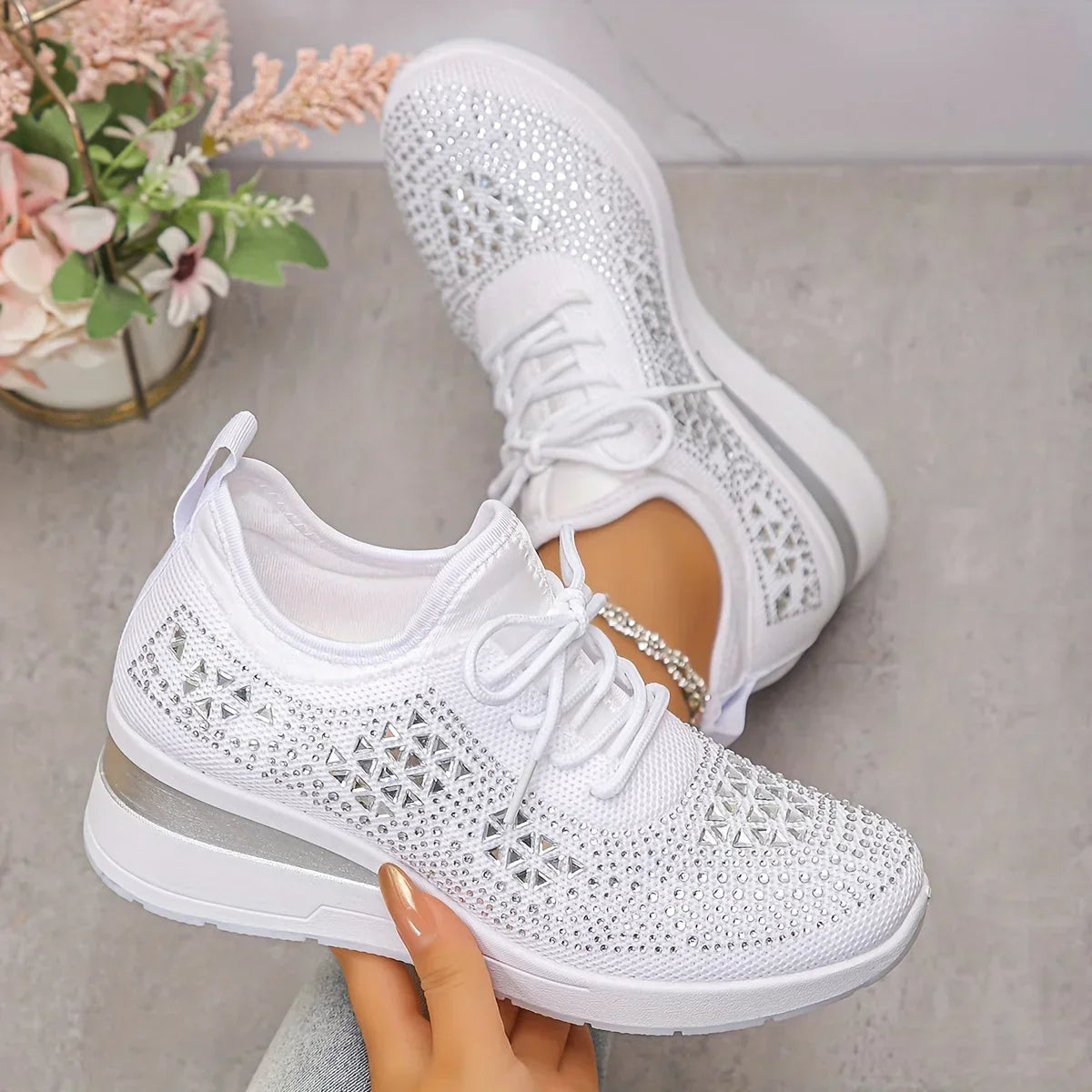 Giselle™ | Orthopedic Rhinestone Sneakers