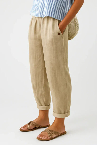Sharona | Timeless Linen-Cotton Trousers