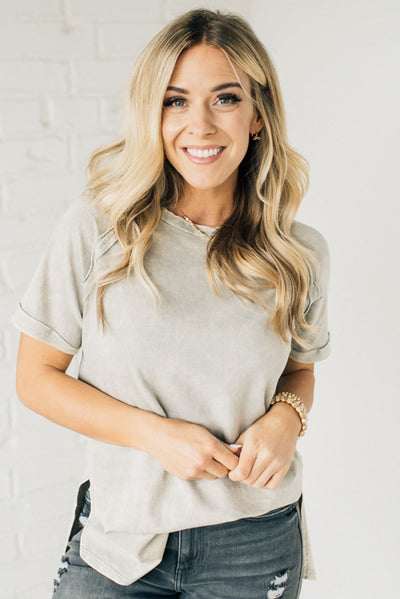 French Terry Acid Wash Top