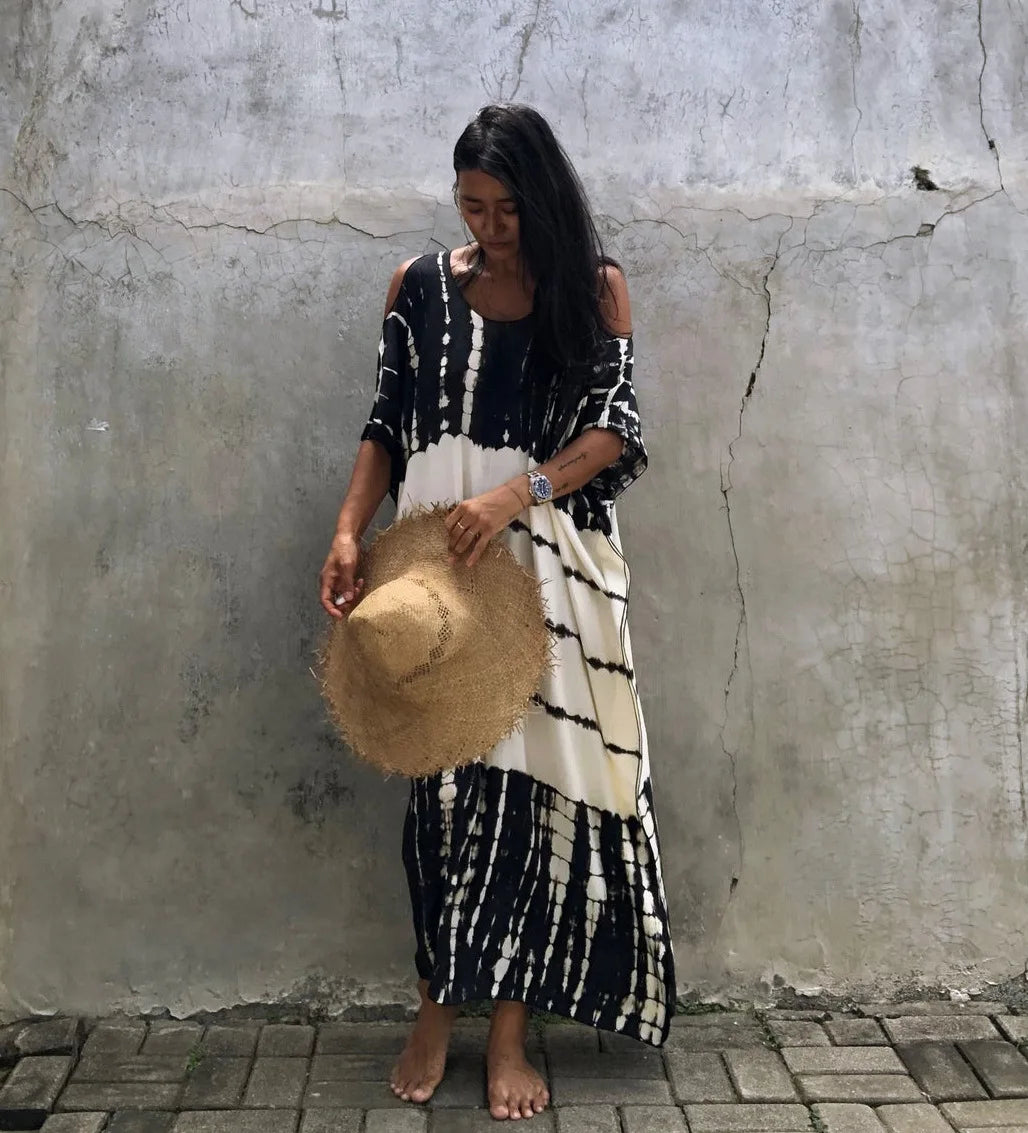 Neraya™ | Bohemian Off-Shoulder Maxi Beach Dress