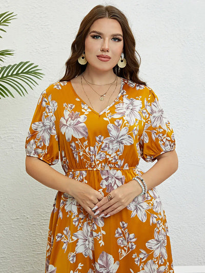 Luna Blossom™ PLUS  Floral Midi Dress