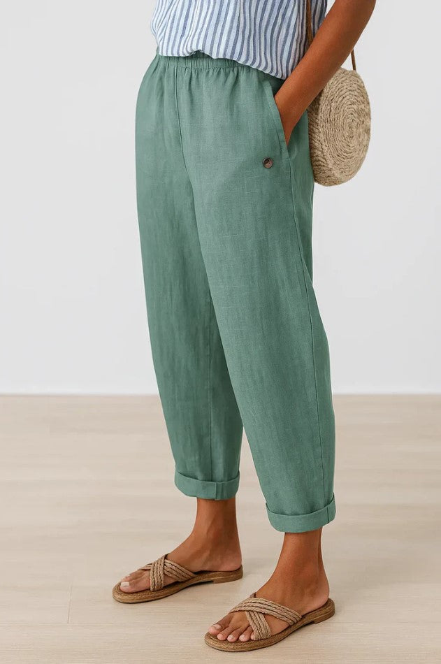 Sharona | Timeless Linen-Cotton Trousers