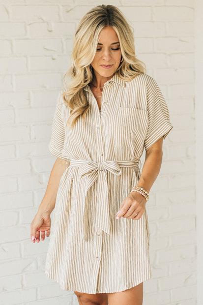 Theo Premium Striped Shirt Dress