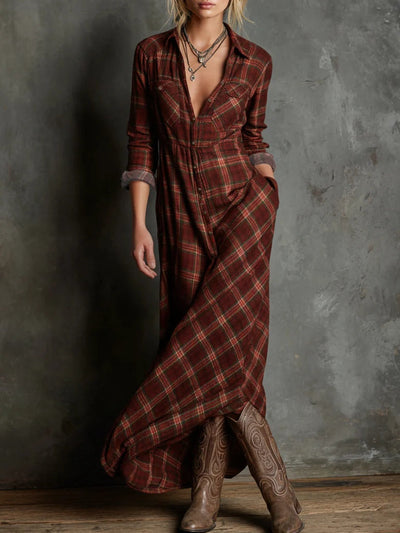 NERISSA™ | Refined Plaid Maxi Dress