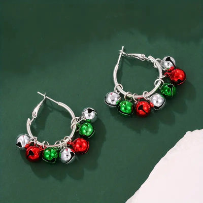 Christmas Jingle Bell Hoop Earrings